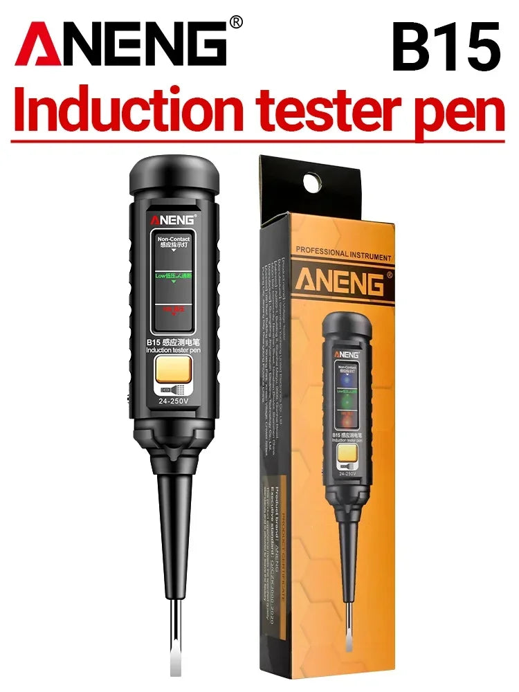 Non-Contact Voltage Test Pen with LED Flashlight – 24–250V AC/DC Induction Electrician Test Screwdriver