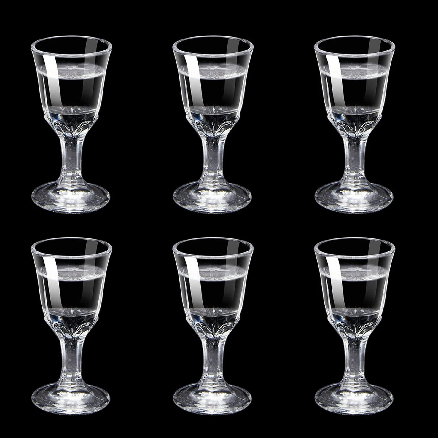 6-Pack Mini Stem Shot Glasses Set — 10/15/25 ml (0.34/0.51/0.85 fl oz) Clear Glass Mini Wine Cups for Sake & Spirits