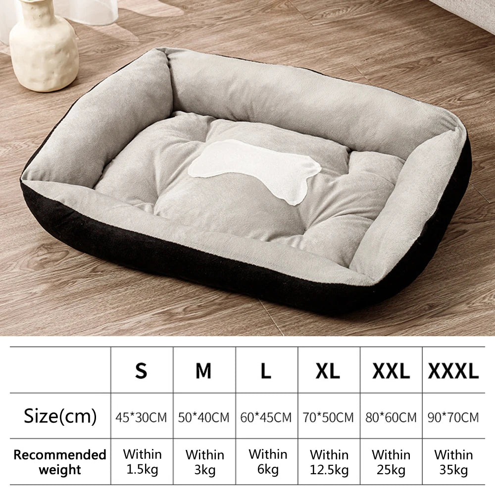 Plush Winter Pet Bed for Dogs & Cats - Thickened Breathable Dog Sofa with Non-Slip Bottom, Multiple Sizes S-XXXL