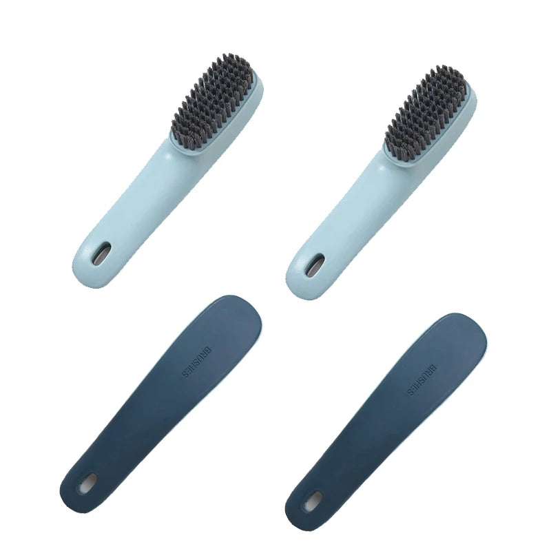 Multi-Purpose Shoe & Clothes Cleaning Brush – Plastic Scrub Brush (17 x 4 x 3 cm / 6.7 x 1.6 x 1.2 in) – 1/2/4-Pack