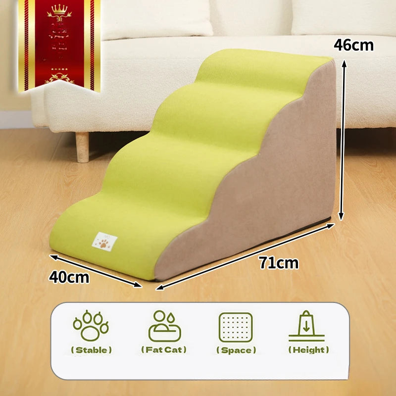 2- or 3-Step Memory Foam Pet Stairs — Removable Washable Cover Dog & Cat Ramp for Sofa and Training