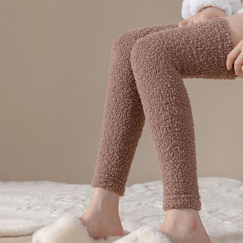 Women's Knee-High Polyester Leg Warmers - Soft Long Solid Color Boot Socks