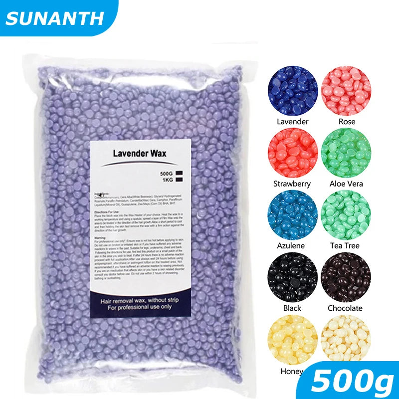 Hard Wax Beans for Hair Removal – 500g/200g/50g (17.6 oz/7.1 oz/1.8 oz) Pearl Wax for Wax Warmers | Body & Brazilian Waxing