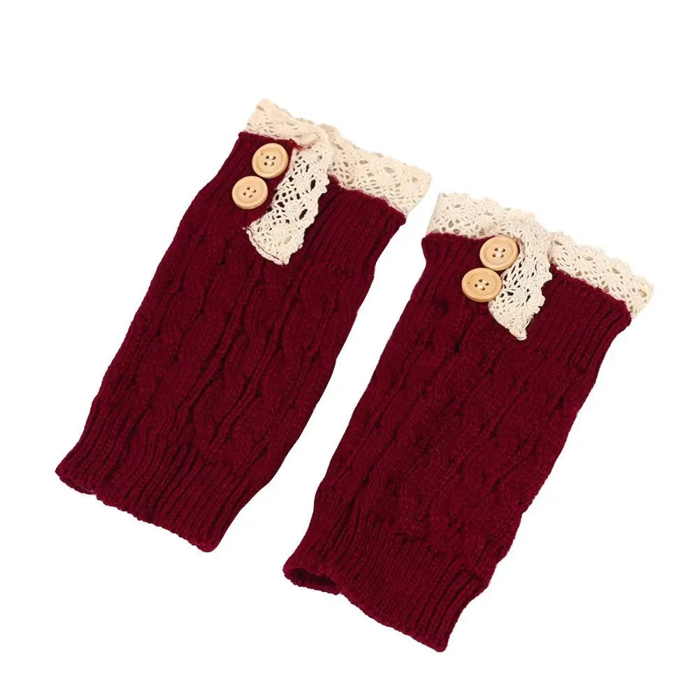 Lolita Harajuku Knit Leg Warmers – Thick Winter Ankle Boot Socks, 21 cm (8.3 in) – Women & Girls
