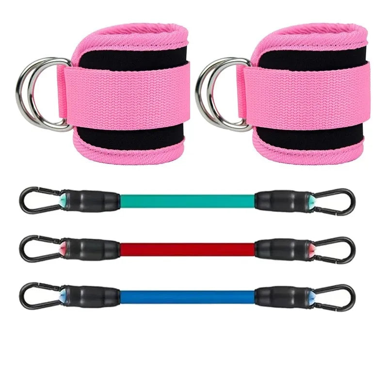 Ankle Strap Resistance Band Set - Adjustable Elastic Ankle Weights for Glutes & Legs, Home & Gym (Men & Women)