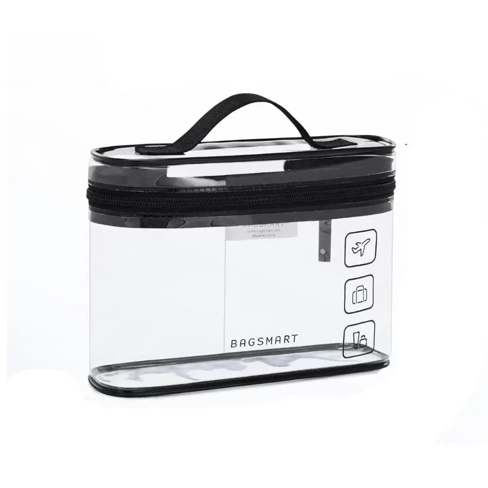 Clear Waterproof Travel Toiletry Bag - Large PVC Cosmetic Organizer 8.5 x 6.3 x 3.1 in (21.6 x 16 x 7.8 cm)