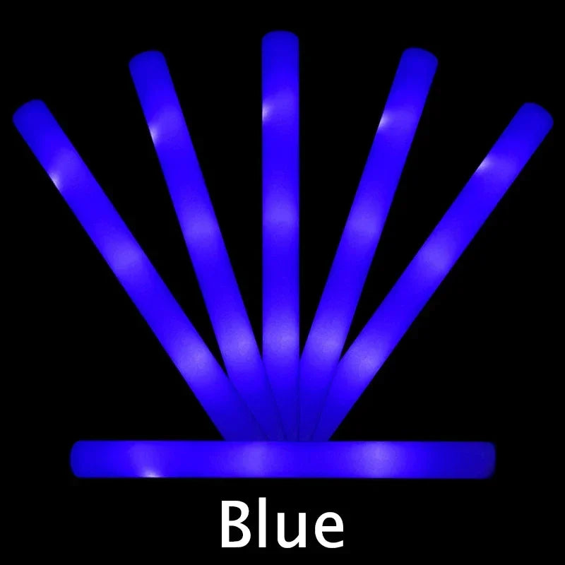 LED Glow Foam Sticks - Pack of 1/10/20/30/50 RGB Light-Up Cheer Tubes for Concerts, Parties & Weddings