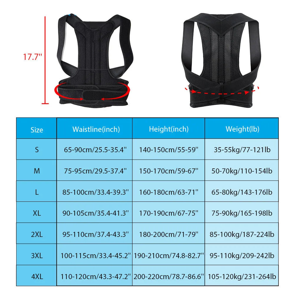 Adjustable Upper Back Posture Corrector – Clavicle & Shoulder Support Brace for Men & Women