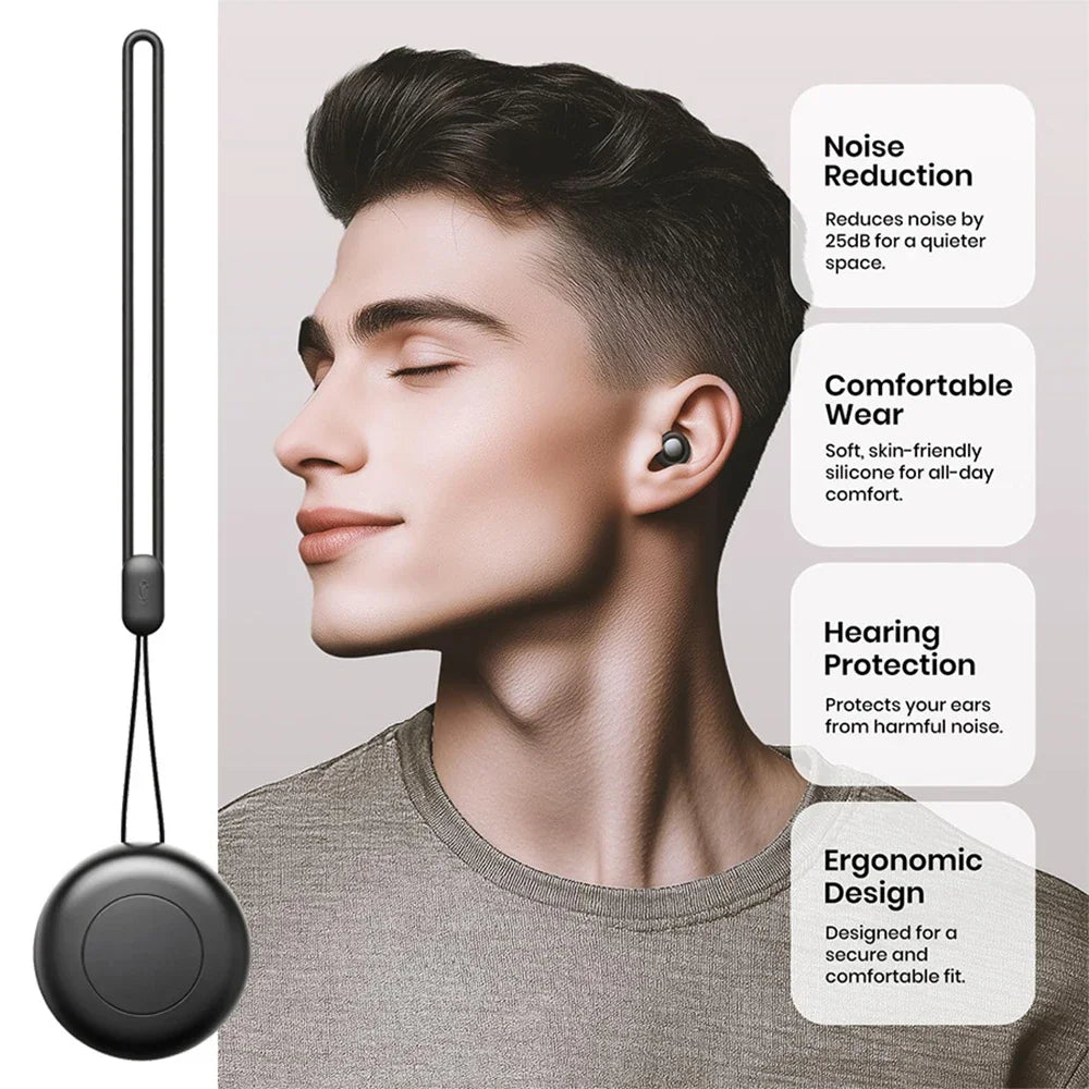25dB Silicone Ear Plugs for Sleeping – Reusable Noise Reduction Earplugs for Sleep, Study, Work, Concerts