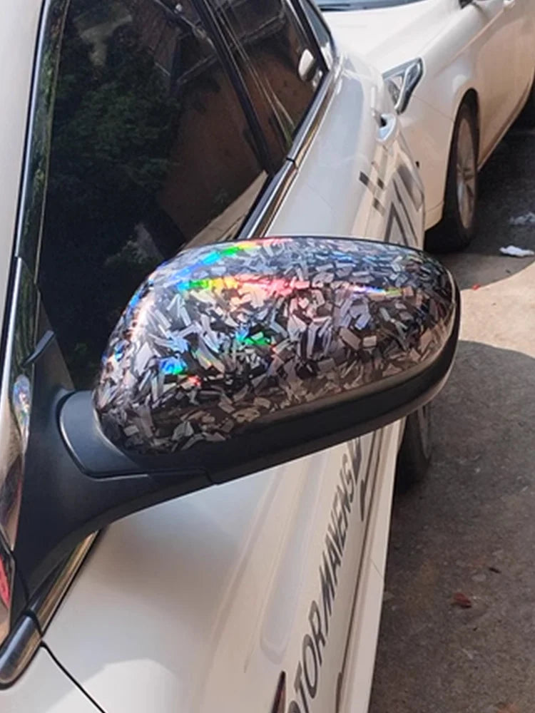 Glossy Laser Forged Carbon Fiber Vinyl Wrap Self-Adhesive Waterproof Car Film - 10/20/30/50 cm x 152 cm (3.94/7.87/11.81/19.69 in x 59.84 in)