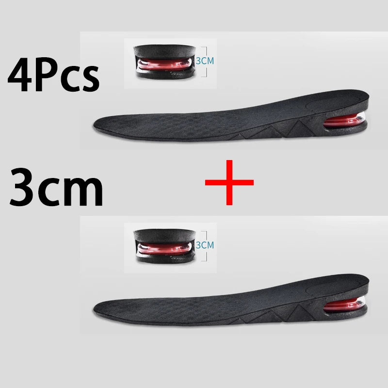 Adjustable Height-Increase Insoles 3–9 cm (1.2–3.5 in) – Invisible Air Cushion Shoe Inserts, Cut-to-Fit Elevator Insoles