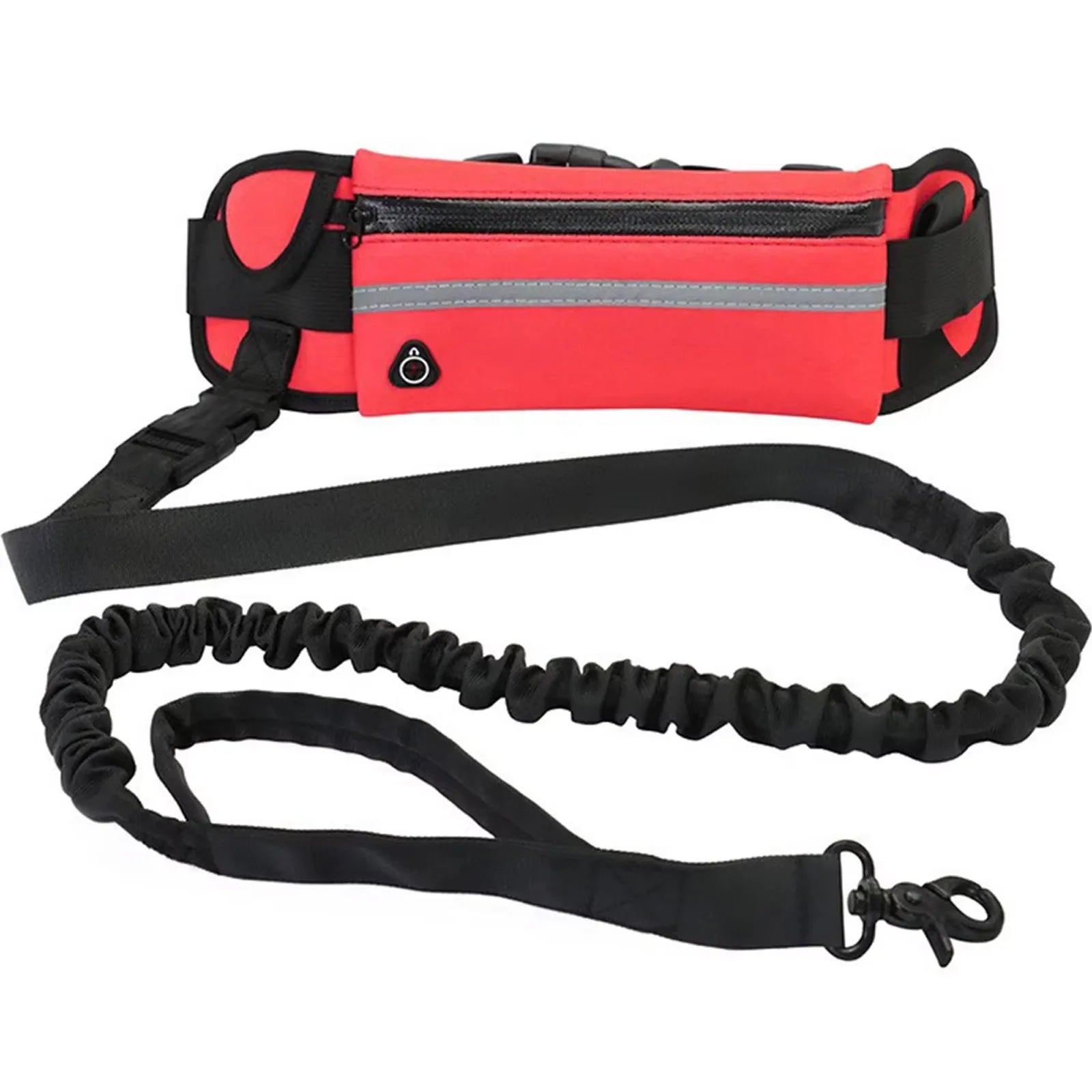 Hands-Free Reflective Retractable Dog Leash with Waist Bag 8M (26ft) Adjustable 27–55in Elastic Belt for Running & Walking