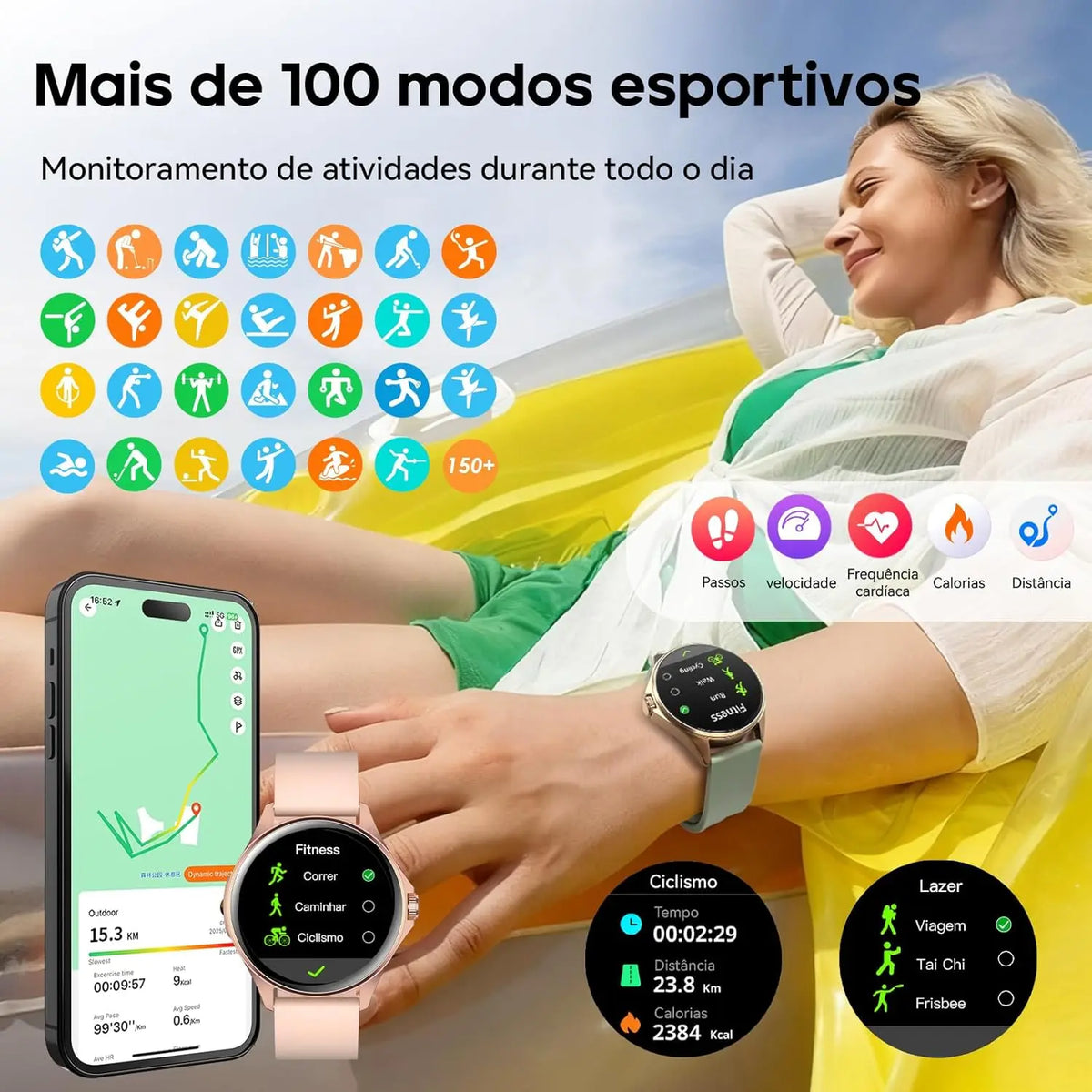Women’s AI Smartwatch 1.32-inch (33.5 mm) AMOLED Round — 100+ Sports Modes, Menstrual Cycle & Health Tracker, Bluetooth 5.3, 7–10 Day Battery