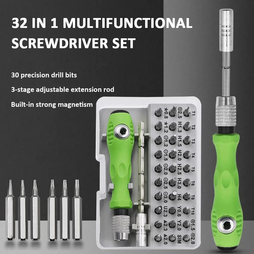 32-in-1 Precision Magnetic Screwdriver Set – CRV Steel Bits, T-Handle & Compact Case for Electronics, Jewelry & Home Repair