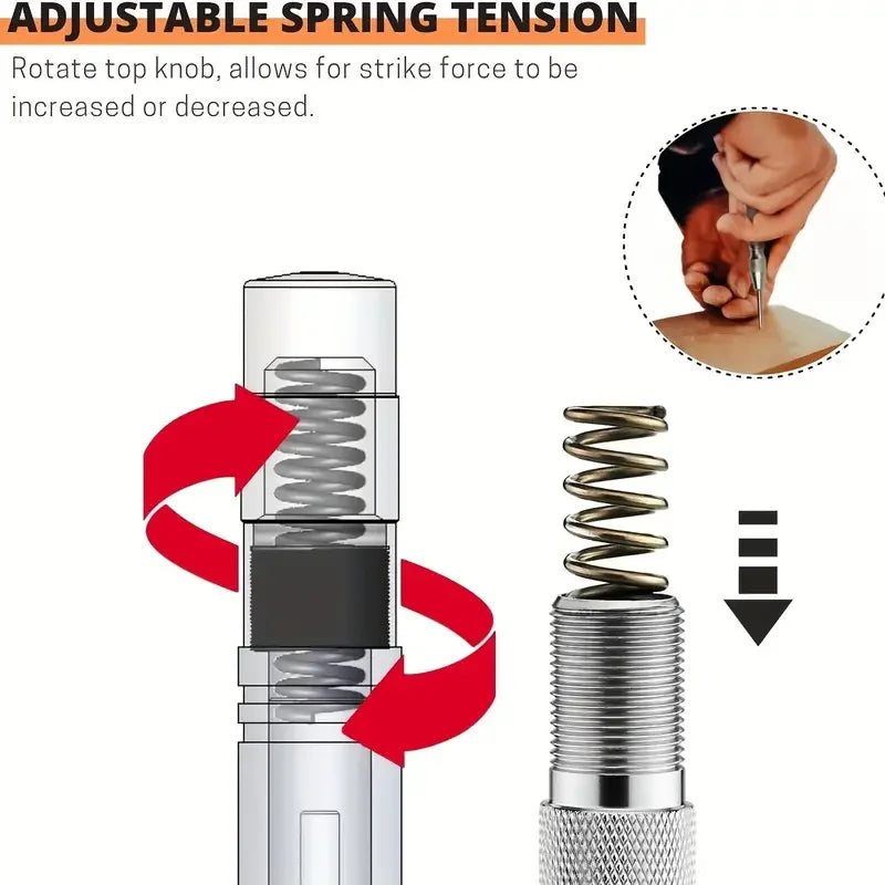Spring-Loaded Auto Center Punch 13mm (0.51 in) – Heavy-Duty Drill Locator & Hole Marker for Wood, Metal, Glass