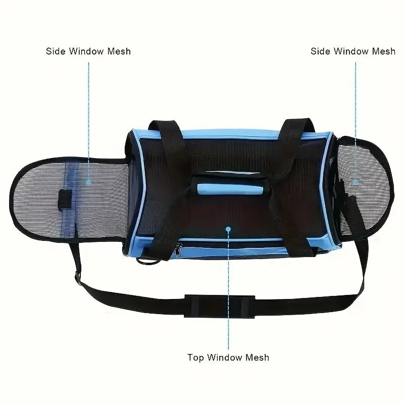 Portable Soft-Sided Pet Carrier Bag – Breathable Mesh Travel Carrier for Cats, Dogs & Puppies (S/M/L)