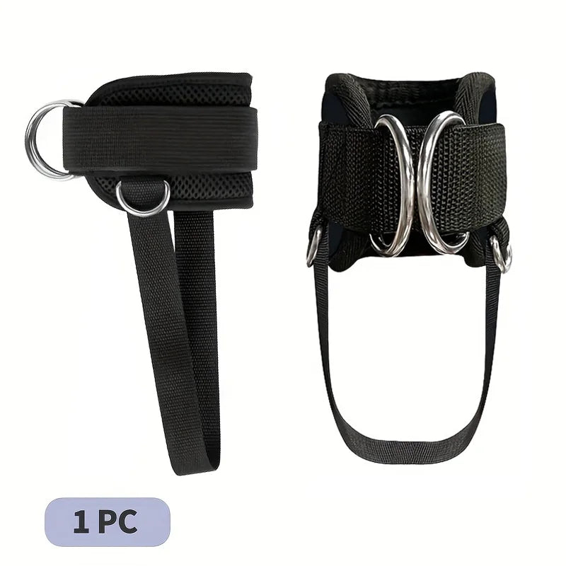 Padded Ankle Strap (1-Pack) - Double D-Ring Cable Machine Cuff for Leg Extensions, Curls & Glute Workouts