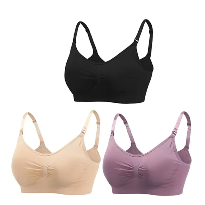 3-Pack Maternity Nursing Bras – Soft Wire-Free Breastfeeding Bra for Pregnancy & Nursing