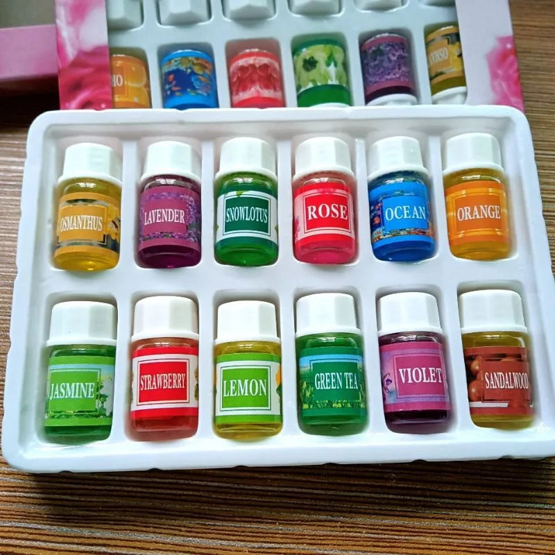12-Pack 3ml (0.10 fl oz) Water-Soluble Aromatherapy Essential Oils for Diffusers & Humidifiers