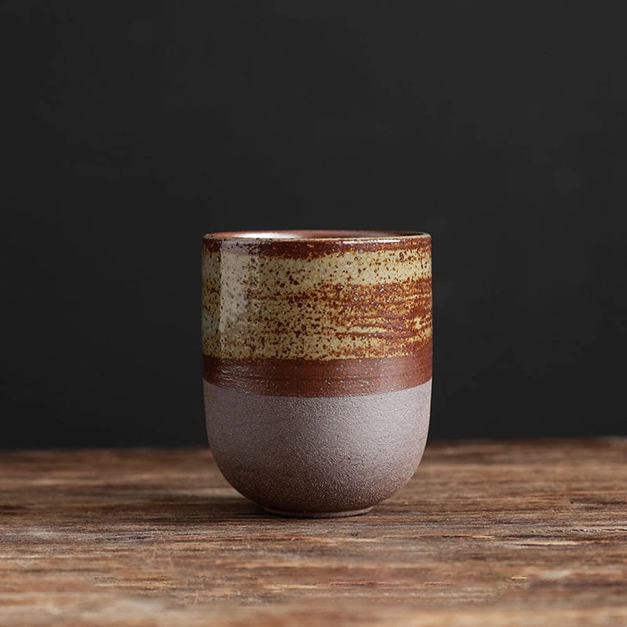 Vintage Ceramic Tea Cup 130 ml (4.4 fl oz) Japanese Stoneware Porcelain Mug for Kung Fu Tea, Sake & Coffee
