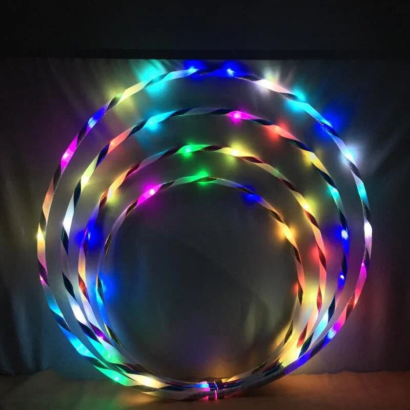 LED Luminous Hula Hoop – Colorful Fitness & Weight Loss Sports Hoops (60/70/80/90 cm | 23.6/27.6/31.5/35.4 in) – Home Gym, Yoga & Kids
