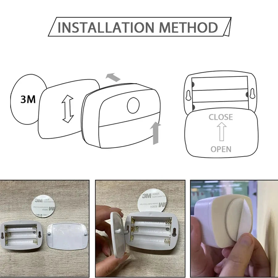 LED Motion Sensor Night Light - Auto On/Off PIR Under-Cabinet & Closet Light, Battery Powered (3x AAA), Cool/Warm White