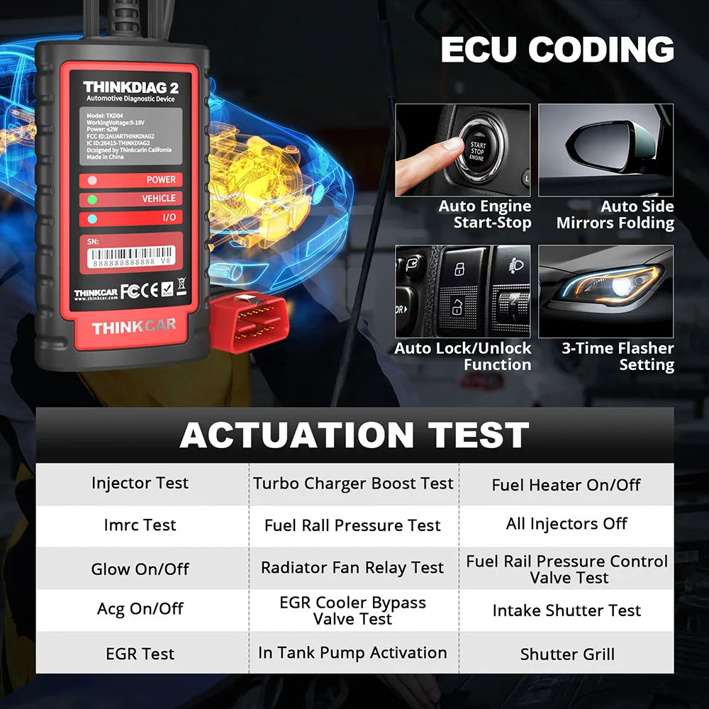 OBD2 Scanner with CAN-FD Support, ECU Coding & Bi-Directional Test — 16 Reset Functions, Bluetooth iOS/Android, Full-System Diagnostics