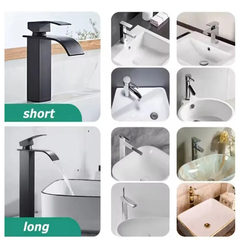 Stainless Steel Deck-Mounted Basin Faucet for Bathroom - Hot & Cold, Classic Style