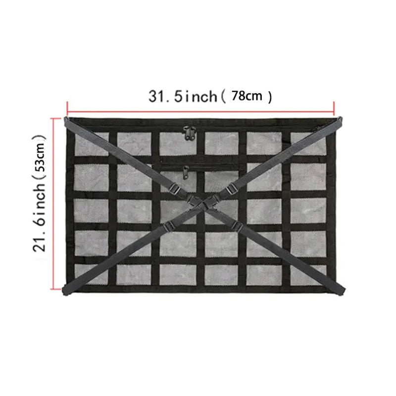 Car Roof Storage Bag Breathable Mesh Ceiling Cargo Net Interior Organizer