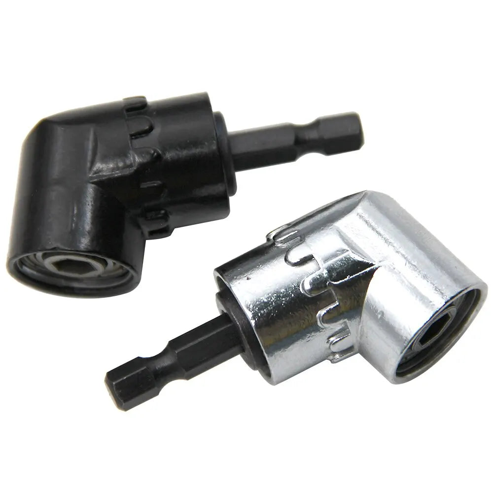 105° Right Angle Drill Attachment – 1/4 in (6.35 mm) Hex Screwdriver Adapter, 2.4 in (61 mm) Extension for Electric Drills & Wrenches