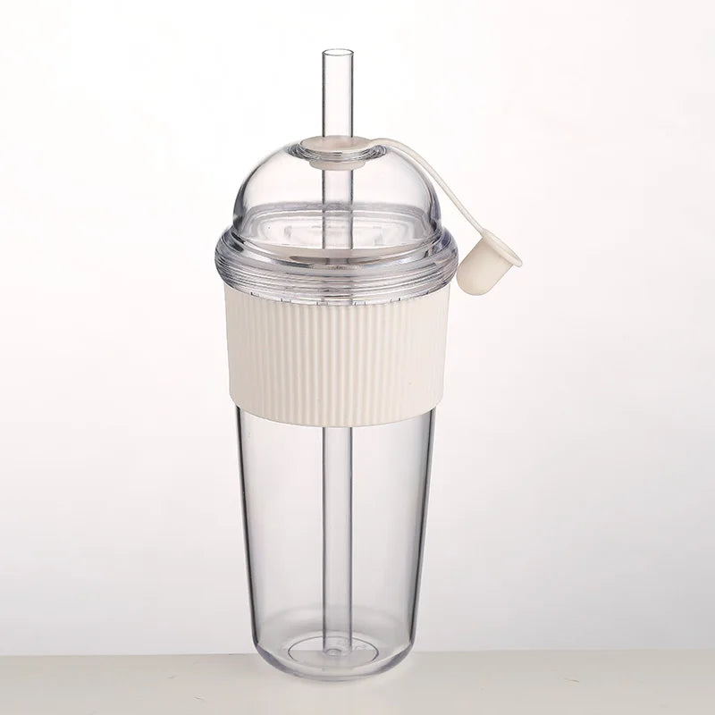 Insulated Flip Straw Bottle — 430ml (14oz) & 630ml (21oz) Leak‑Proof Travel Water Bottle for Coffee, Sports & Work
