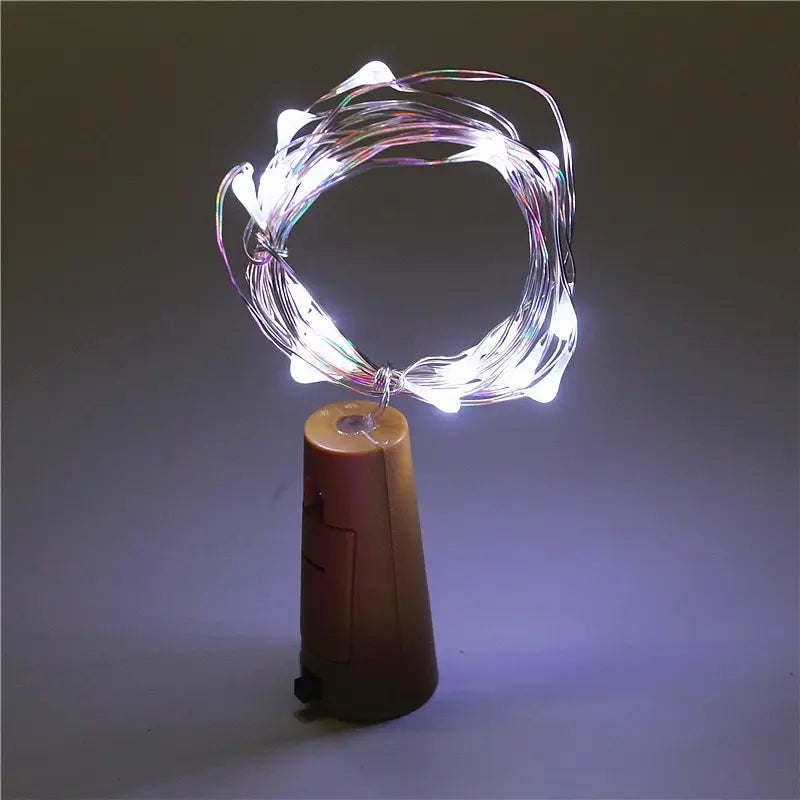 Wine Bottle Cork LED String Lights 2M (6.6 ft) Copper Wire Fairy Lights Battery-Operated Holiday & Christmas Decor