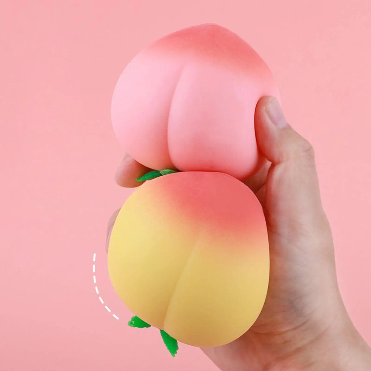 Slow-Rising Peach Squeeze Toy Stress Ball - Sensory Fidget for Stress Relief (3.15 x 3.15 x 2.36 in / 8 x 8 x 6 cm)