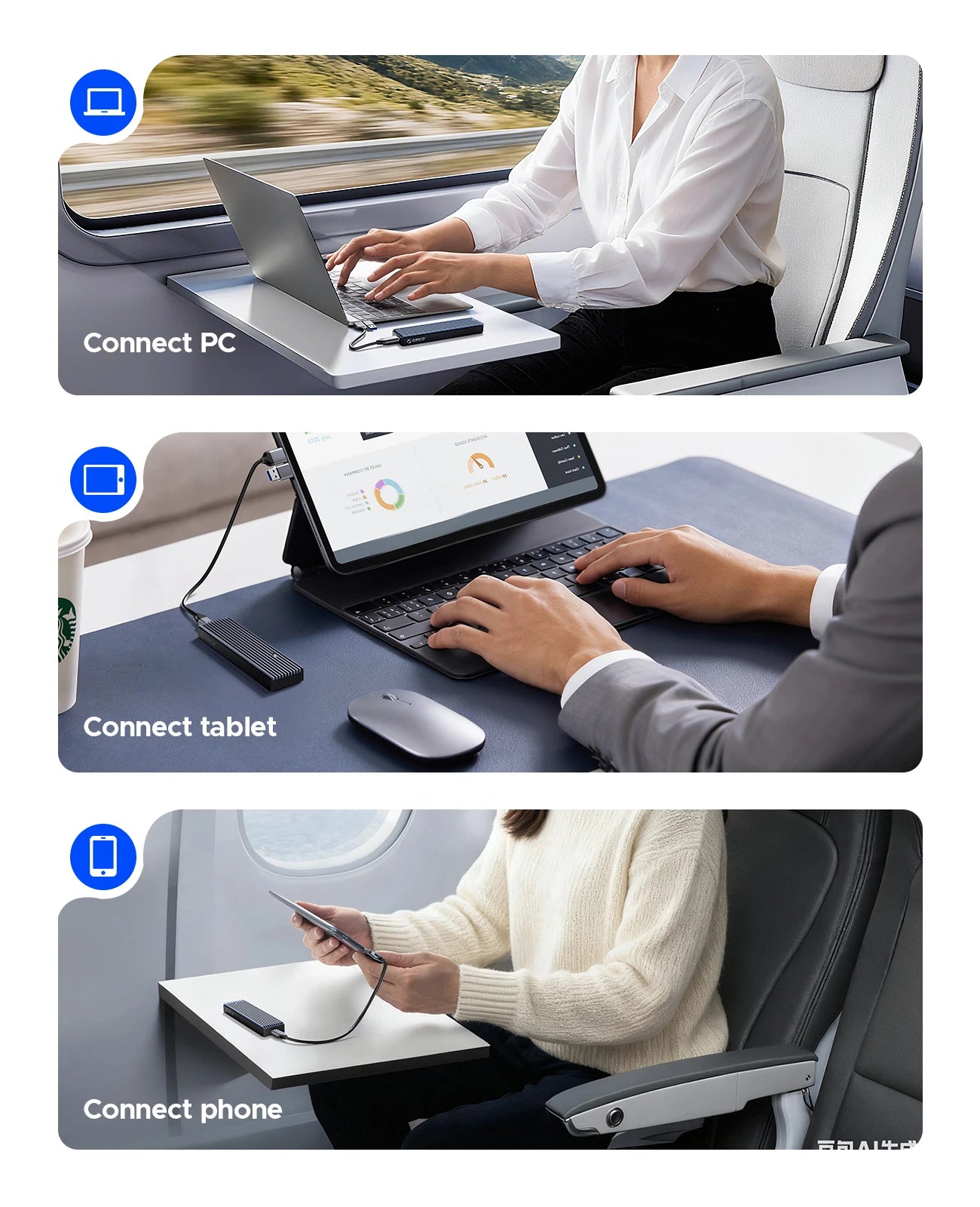 M.2 NVMe & SATA SSD Enclosure USB-C — Supports 2230/2242/2260/2280 | USB 3.2 Gen2 10Gbps / Gen2x2 20Gbps