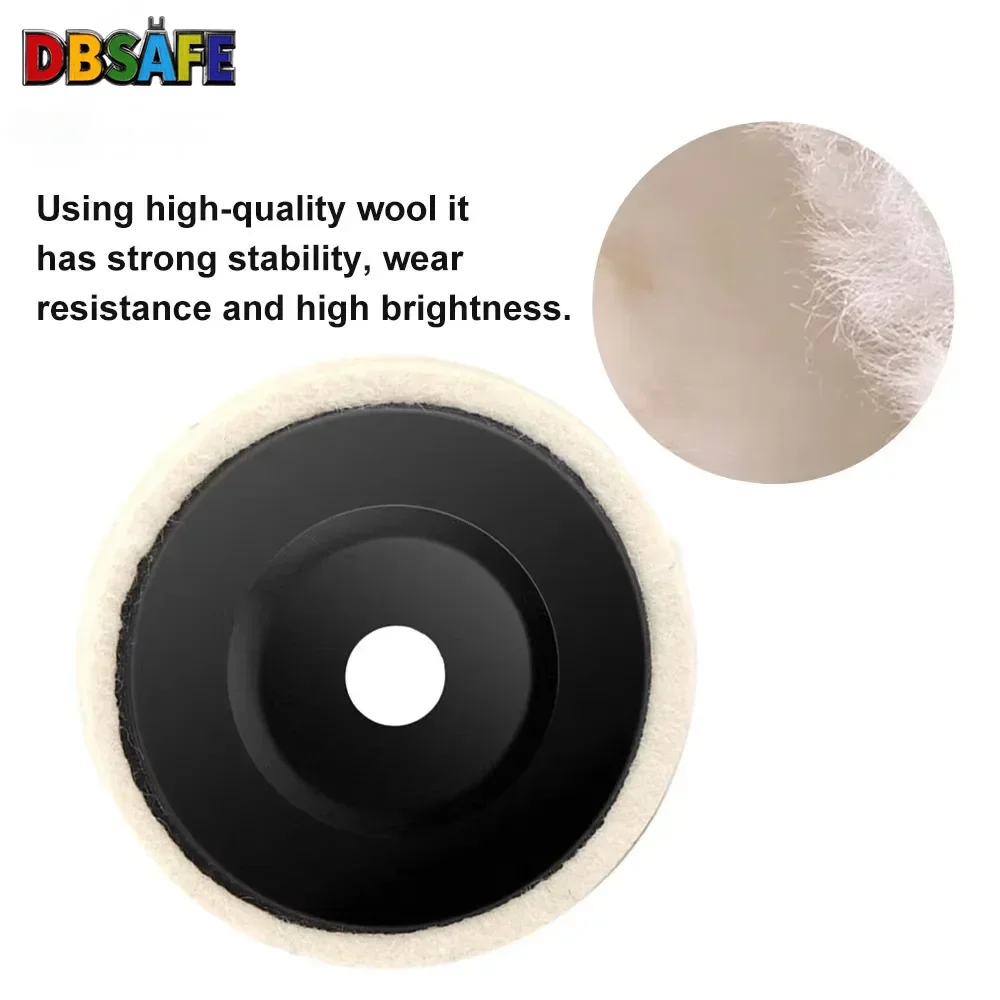 Wool Felt Polishing Wheel 50/75 mm (2.0 in / 3.0 in) Angle Grinder Disc for Metal Marble Glass Ceramic - 1pc