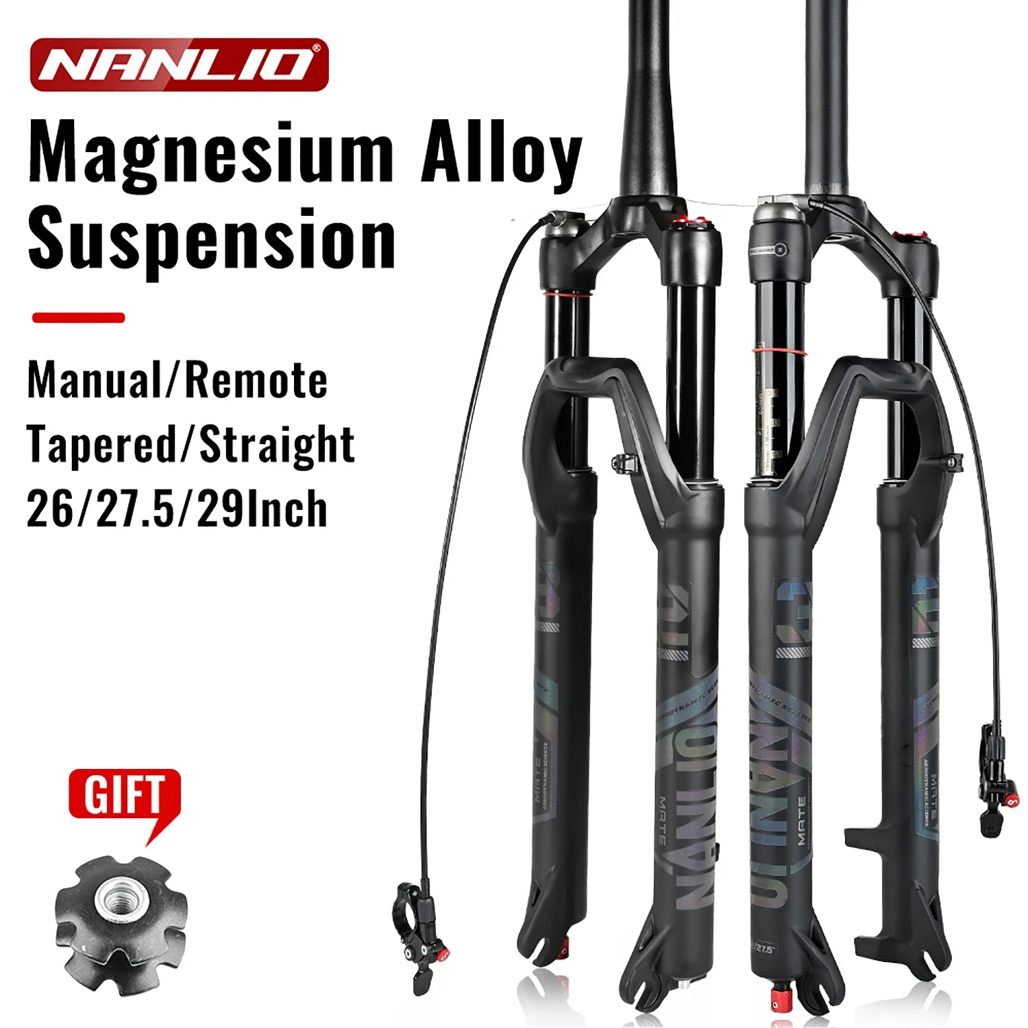 Air Suspension MTB Fork Rebound and Lockout Adjustment 26 / 27.5 / 29-Inch Straight or Tapered, 120mm (4.7in) & 140mm (5.5in) Travel
