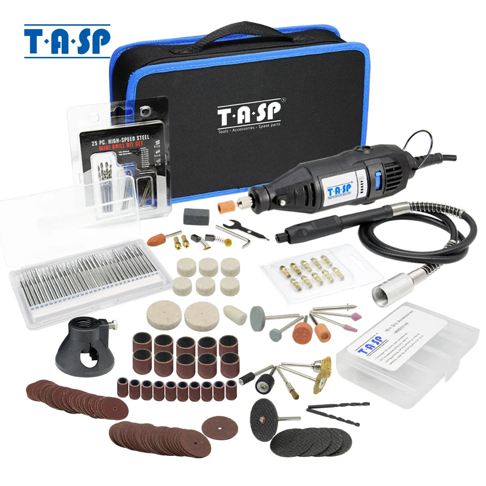 130W Electric Rotary Tool Kit – Variable Speed Mini Drill Engraver with 175-Piece Accessory Set