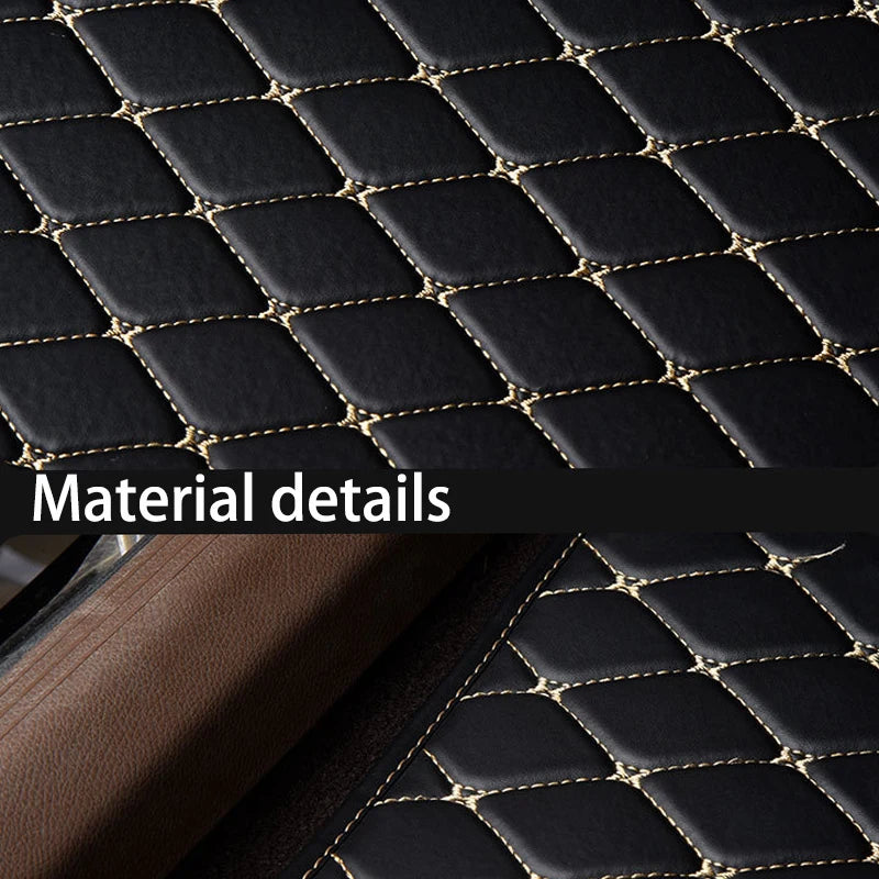 5-Piece Universal PU Leather Car Floor Mats, Waterproof Black All-Weather Auto Floor Mat Set
