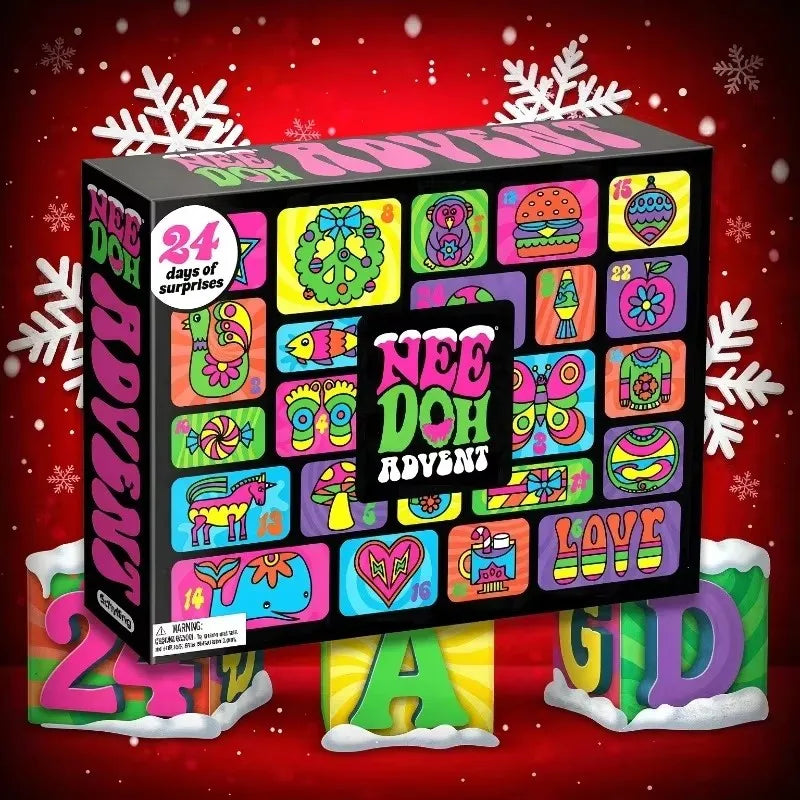 3D PVC Advent Calendar Fidget Toy Surprise Box - Holiday Countdown Stress Relief Toys for Adults
