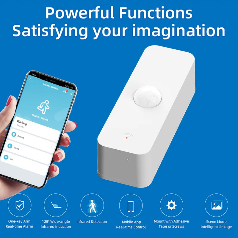 WiFi & Zigbee PIR Motion Sensor - Smart Home Infrared Detector, Alexa Compatible, Zigbee2MQTT