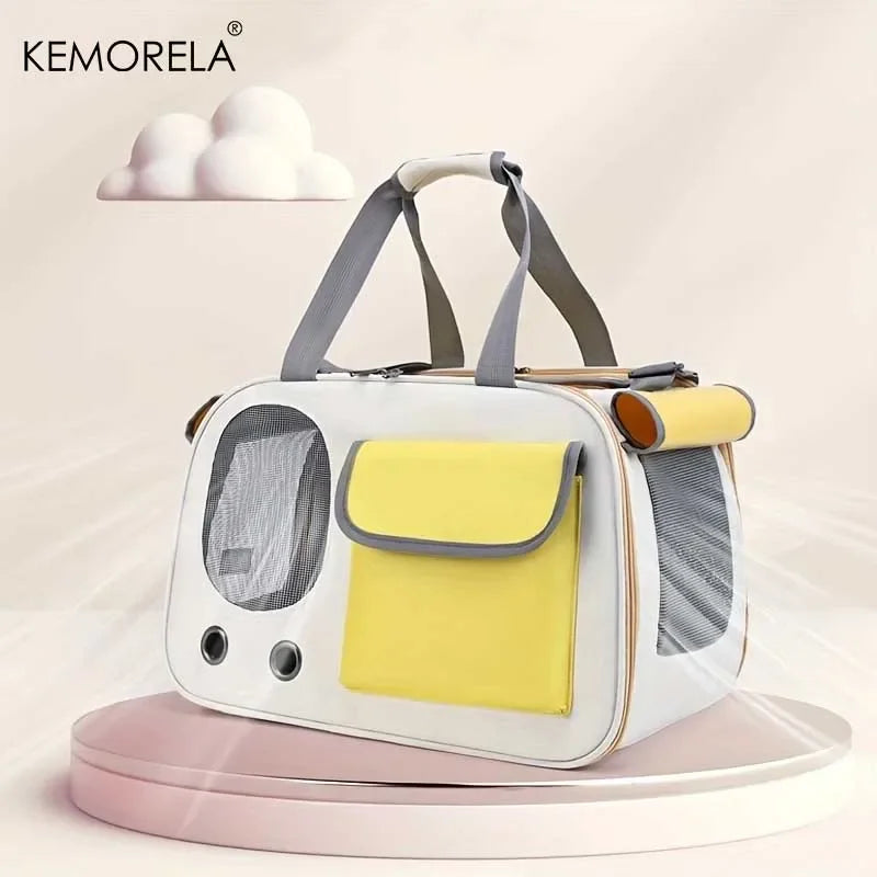 Portable Soft-Sided Nylon Pet Carrier for Cats & Small Dogs - Travel Mesh Carrier for Outdoor & Car