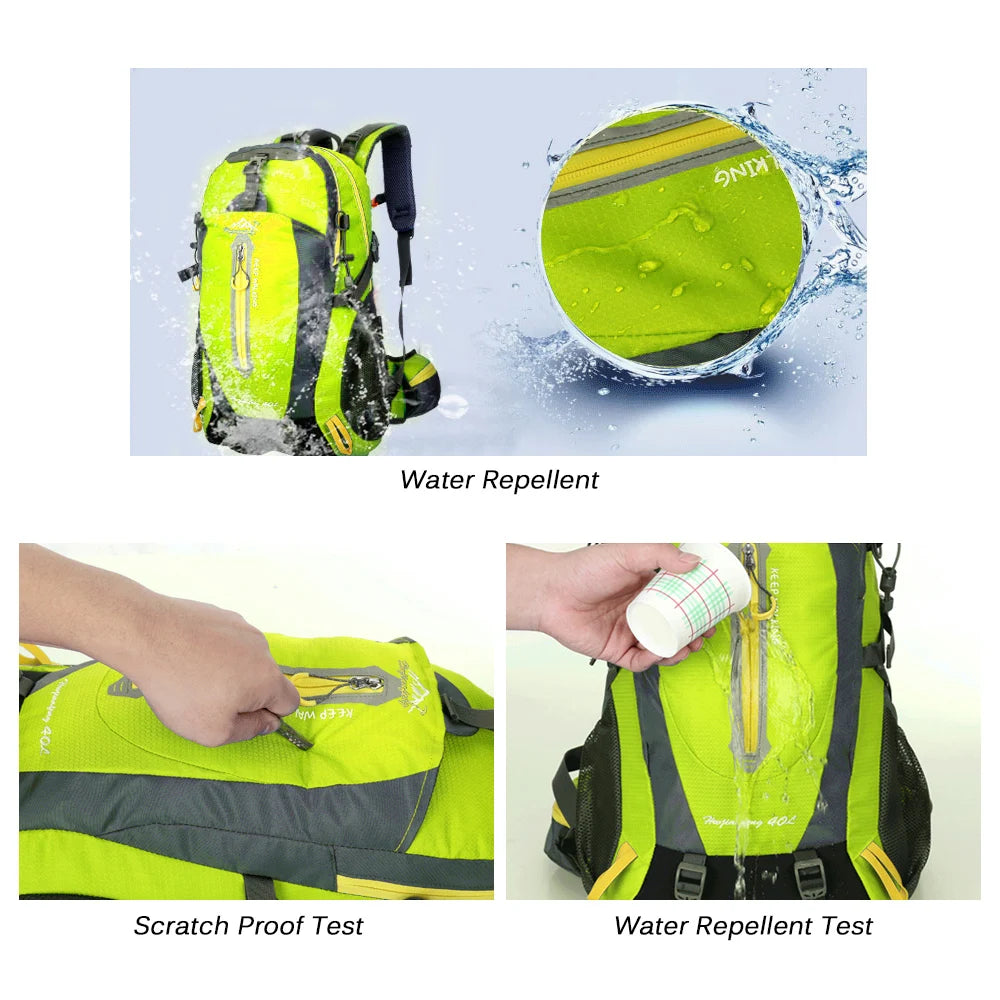 40L Water-Resistant Travel Backpack - Unisex Hiking & Camping Daypack for Men & Women