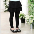 Girls Skirted Leggings - Cotton-Blend Ruffled Cake Skirt Pants for Ages 3–11 (Spring/Autumn)