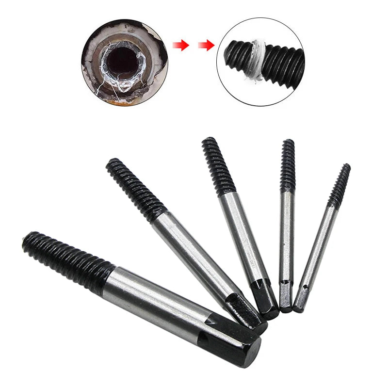 11-Piece Broken Screw Extractor Set – 5pc & 6pc Fine-Tooth Faucet Bolt Removal Kit, 52–88mm (2.05–3.46 in) High Carbon Steel