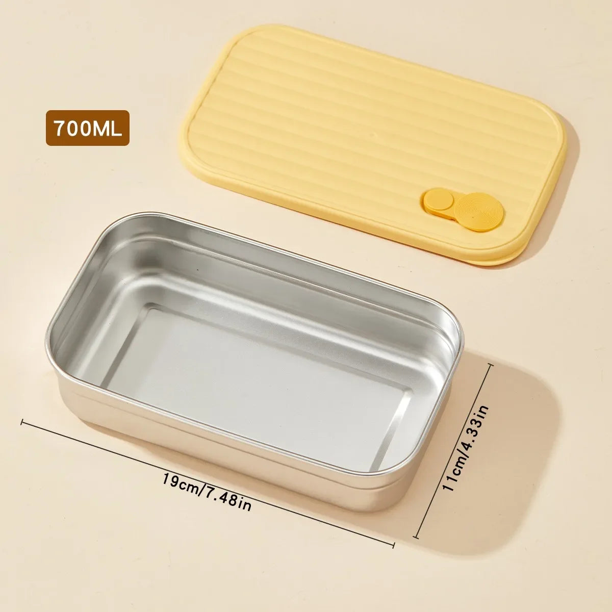 304 Stainless Steel Bento Box - Divided Airtight Lunch Box with Lid, Leakproof Meal Prep Container for Kids & Students