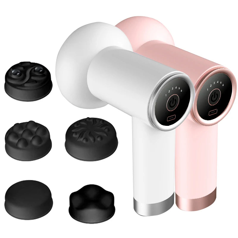 Wireless Handheld Massage Gun – Portable Rechargeable Percussion Massager for Neck, Shoulder, Back & Waist (Pink/White)