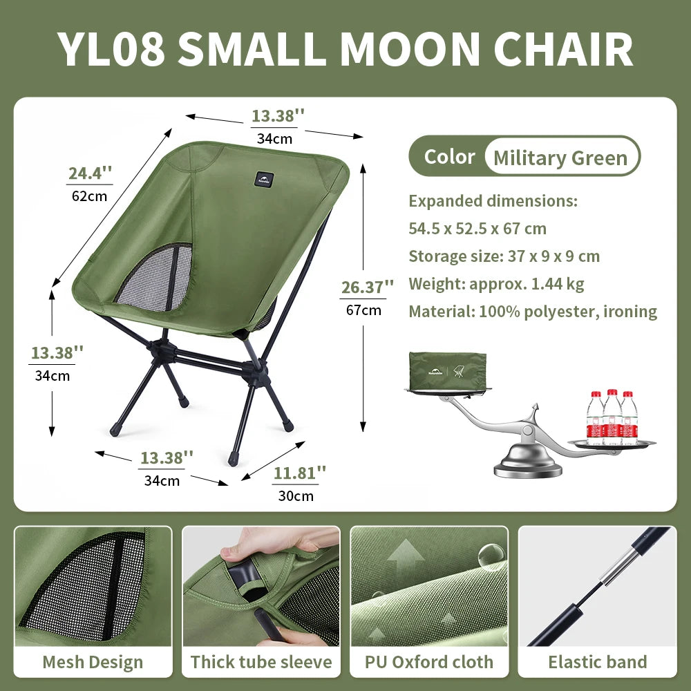 Folding Moon Camping Chair – Lightweight Portable Outdoor Travel & Picnic Chair