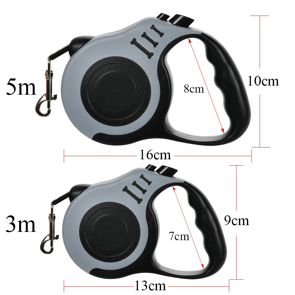 Retractable Dog Leash 3m / 5m (9.8ft / 16.4ft) Nylon Automatic Pet Lead for Small, Medium & Large Dogs and Cats