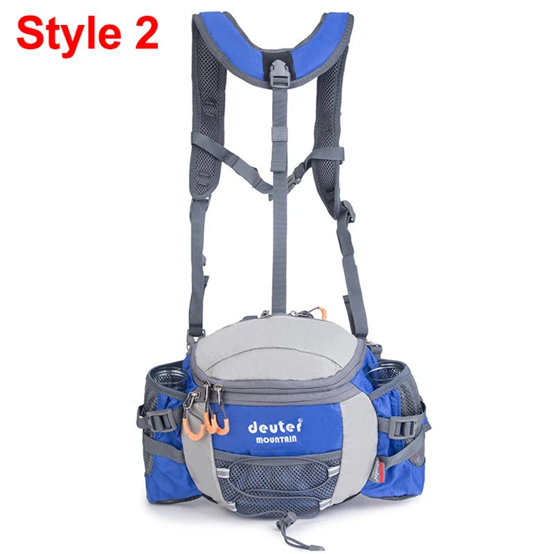 Convertible Waist Bag to Shoulder Backpack 8L - Cycling Hiking Running Camping Water Bottle Fanny Pack for Men