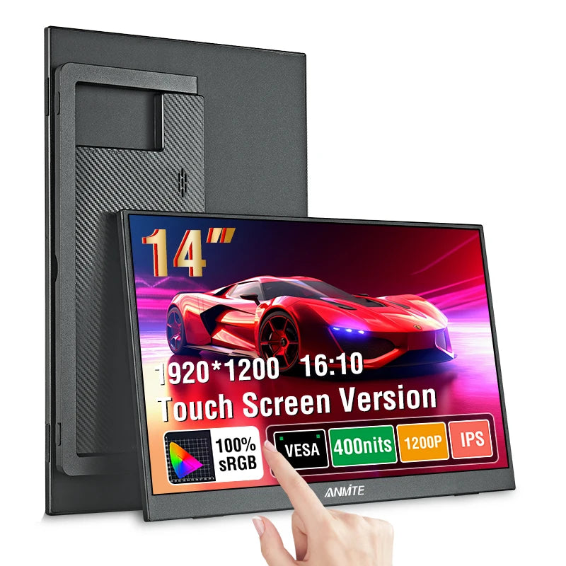 14-Inch (35.6 cm) Portable Monitor — 16:10 WUXGA 1920x1200 HDR10 IPS 400 nits 60Hz USB-C & HDMI (Touch Optional)